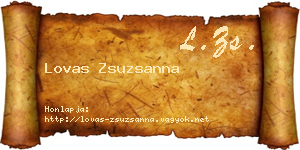 Lovas Zsuzsanna névjegykártya